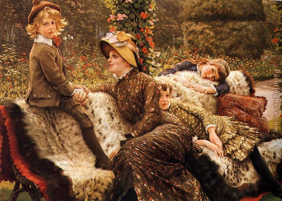 The Garden Bench painting - James Jacques Joseph Tissot The Garden Bench art painting